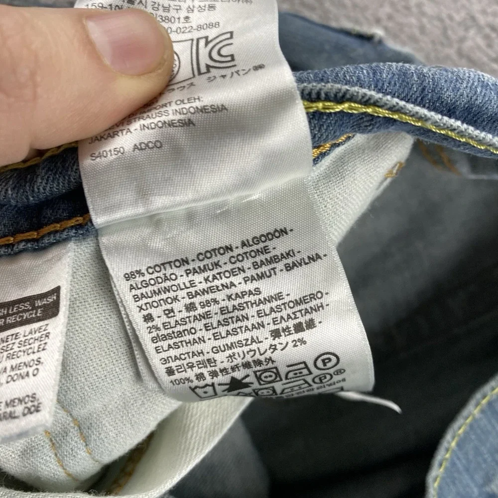 Levis 511 Slim Fit Straight Leg Jeans Mens 34x31 Green Blue Medium Wash Mid Rise
